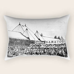 "The Starting Gate" Saratoga Springs Race Course Track Rectangular Pillow