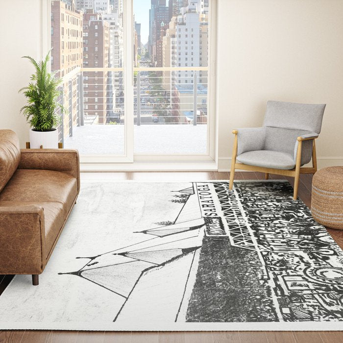 "The Starting Gate" Saratoga Springs Race Course Track Rug