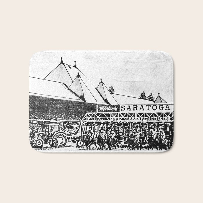 "The Starting Gate" Saratoga Springs Race Course Track Bath Mat