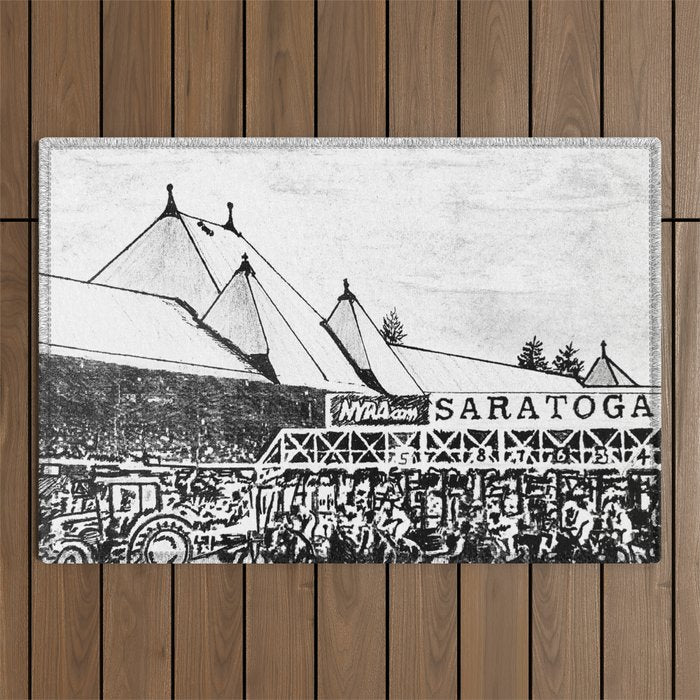 "The Starting Gate" Saratoga Springs Race Course Track Outdoor Rug