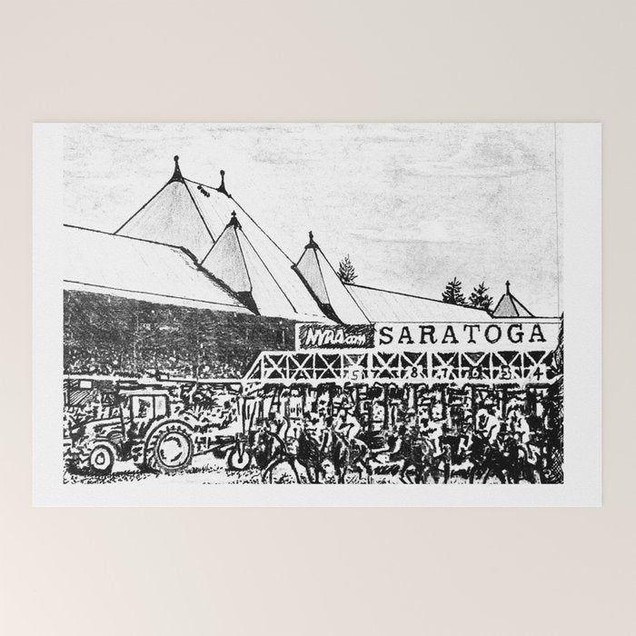 "The Starting Gate" Saratoga Springs Race Course Track Welcome Mat