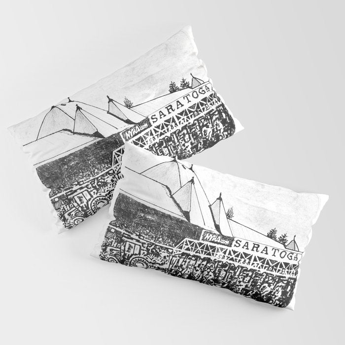 "The Starting Gate" Saratoga Springs Race Course Track Pillow Sham