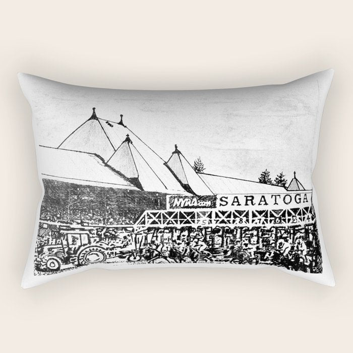 "The Starting Gate" Saratoga Springs Race Course Track Rectangular Pillow