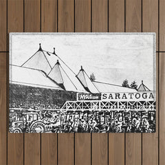 "The Starting Gate" Saratoga Springs Race Course Track Outdoor Rug