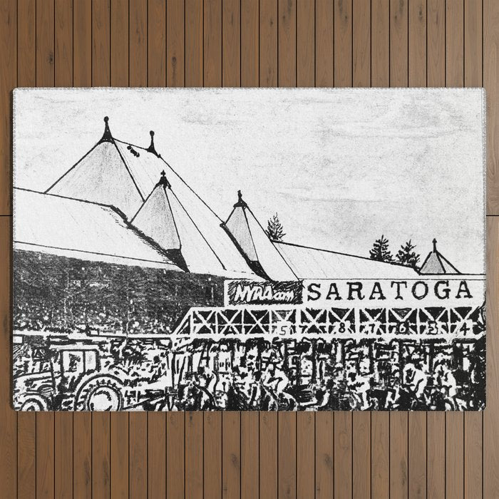 "The Starting Gate" Saratoga Springs Race Course Track Outdoor Rug