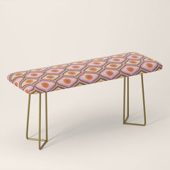 70s Disco Daisy Flower Pattern Bench