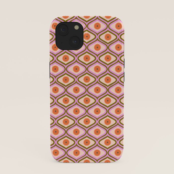 70s Disco Daisy Flower Pattern iPhone Case