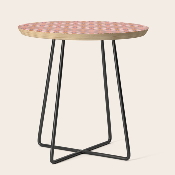 70s Disco Daisy Flower Pattern Side Table