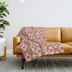 70s Disco Daisy Flower Pattern Throw Blanket