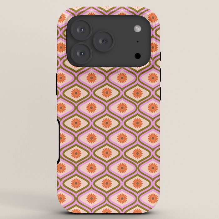 70s Disco Daisy Flower Pattern iPhone Case