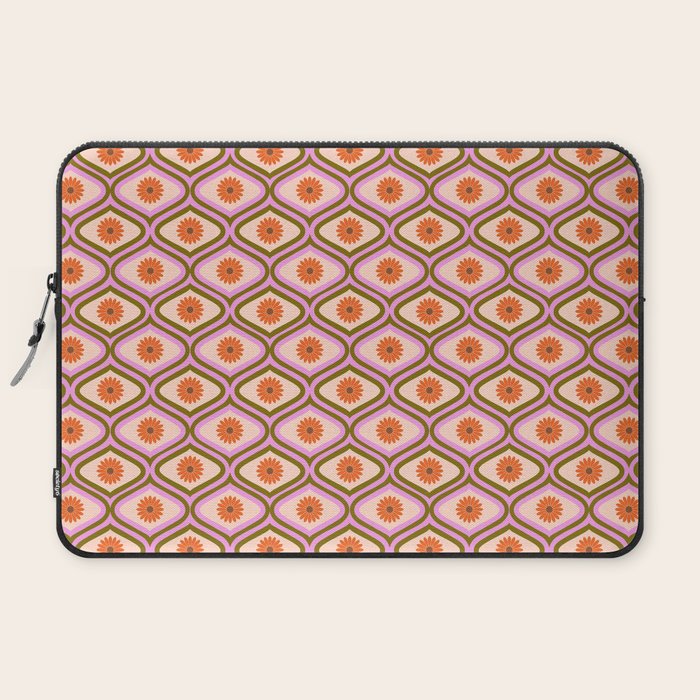 70s Disco Daisy Flower Pattern Laptop Sleeve