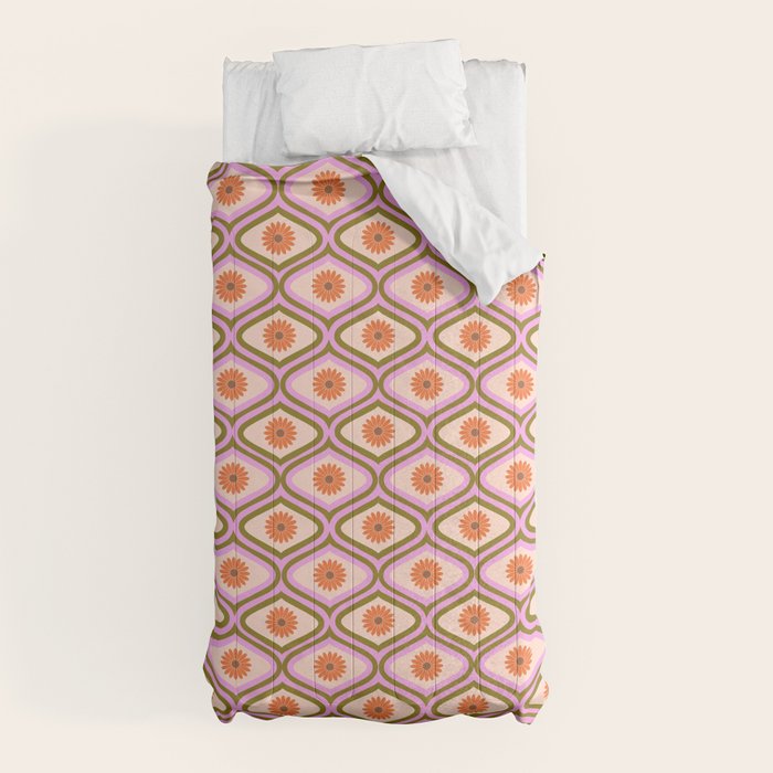 70s Disco Daisy Flower Pattern Comforter