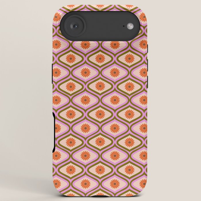 70s Disco Daisy Flower Pattern iPhone Case