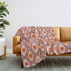 70s Disco Daisy Flower Pattern Throw Blanket
