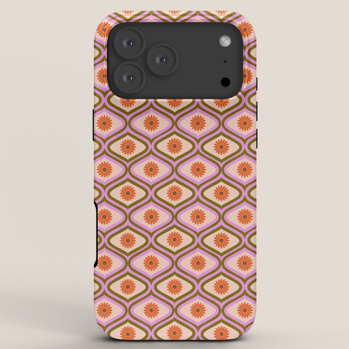 70s Disco Daisy Flower Pattern iPhone Case