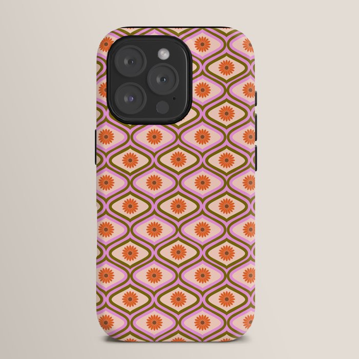 70s Disco Daisy Flower Pattern iPhone Case