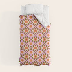 70s Disco Daisy Flower Pattern Duvet Cover