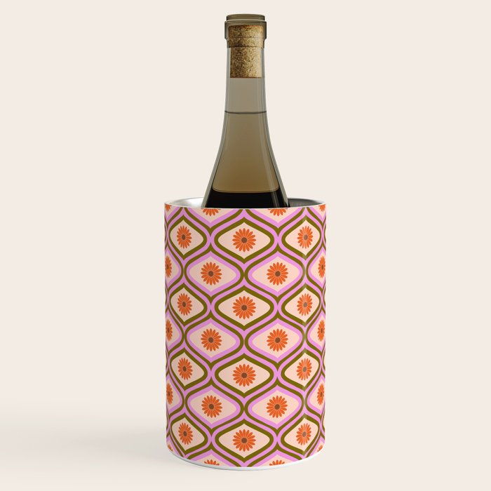 70s Disco Daisy Flower Pattern Wine Chiller