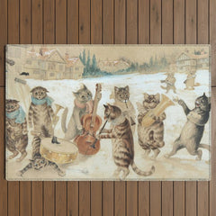 Carol Singing Cats' Funny Vintage Christmas Louis Wain Outdoor Rug