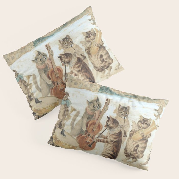 Carol Singing Cats' Funny Vintage Christmas Louis Wain Pillow Sham