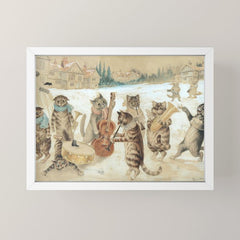 Carol Singing Cats' Funny Vintage Christmas Louis Wain Mini Art Print
