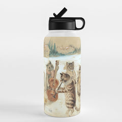 Carol Singing Cats' Funny Vintage Christmas Louis Wain Water Bottle