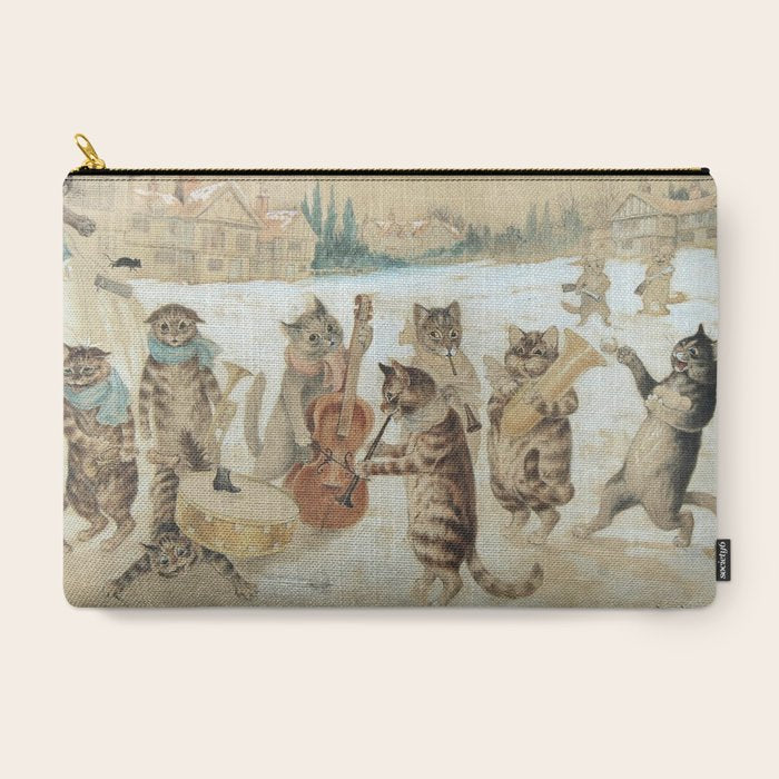 Carol Singing Cats' Funny Vintage Christmas Louis Wain Carry All Pouch