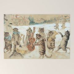 Carol Singing Cats' Funny Vintage Christmas Louis Wain Welcome Mat