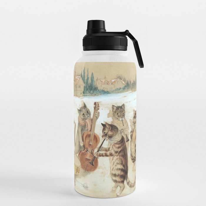 Carol Singing Cats' Funny Vintage Christmas Louis Wain Water Bottle