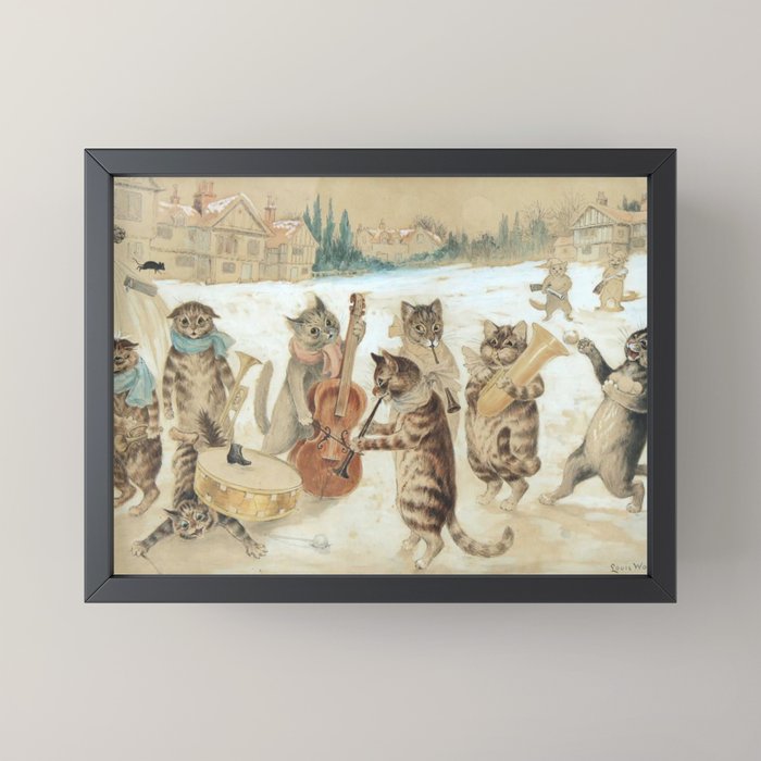 Carol Singing Cats' Funny Vintage Christmas Louis Wain Mini Art Print