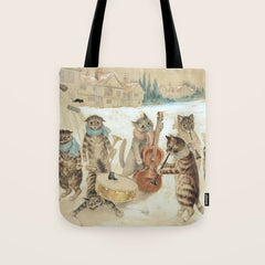Carol Singing Cats' Funny Vintage Christmas Louis Wain Tote Bag
