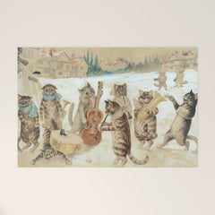 Carol Singing Cats' Funny Vintage Christmas Louis Wain Welcome Mat