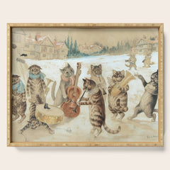 Carol Singing Cats' Funny Vintage Christmas Louis Wain Serving Tray