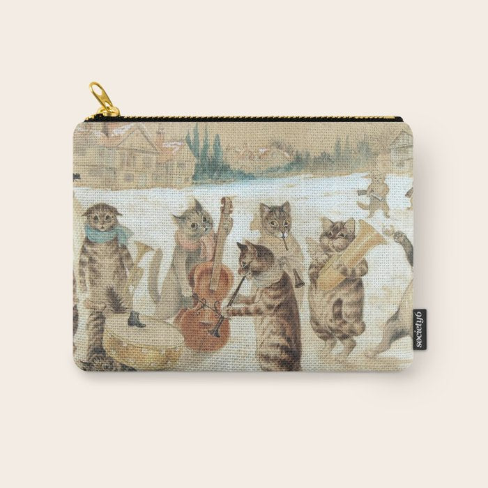 Carol Singing Cats' Funny Vintage Christmas Louis Wain Carry All Pouch