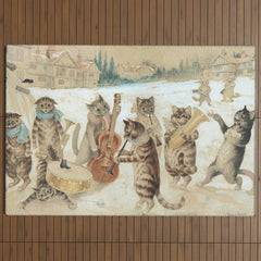 Carol Singing Cats' Funny Vintage Christmas Louis Wain Outdoor Rug