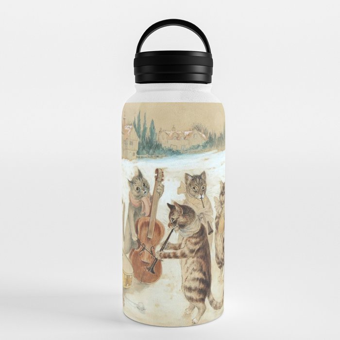 Carol Singing Cats' Funny Vintage Christmas Louis Wain Water Bottle