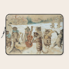 Carol Singing Cats' Funny Vintage Christmas Louis Wain Laptop Sleeve