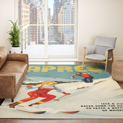 "Apres" Retro Pinup Ski Art Rug