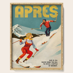 "Apres" Retro Pinup Ski Art Serving Tray