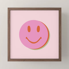 70s retro pink smiles pattern  Mini Art Print