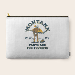 "Montana: Pants Are For Tourists" Funny Retro Cowboy Travel Art Carry All Pouch