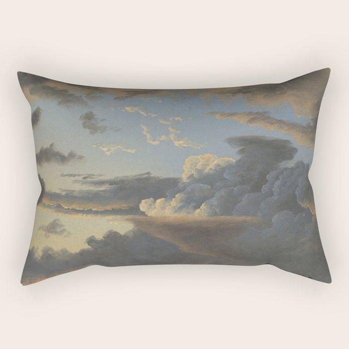 "Cloud Study" by Knud Baade, 1838 Rectangular Pillow
