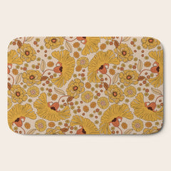 70s Floral Pattern Bath Mat