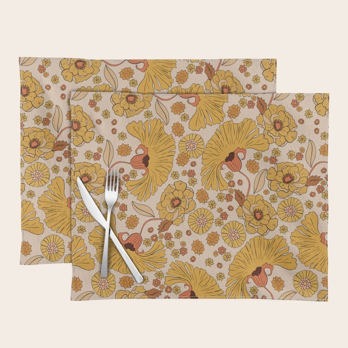 70s Floral Pattern Placemat