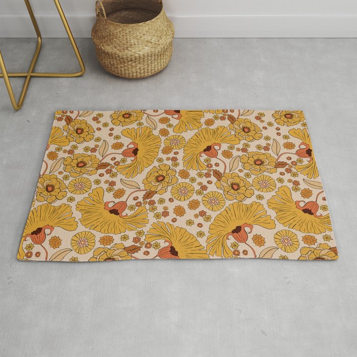 70s Floral Pattern Rug