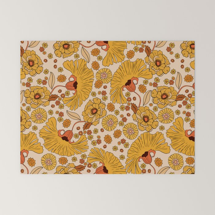 70s Floral Pattern Mini Art Print