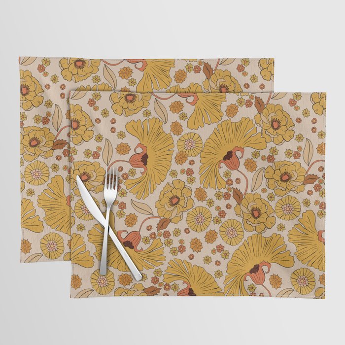70s Floral Pattern Placemat