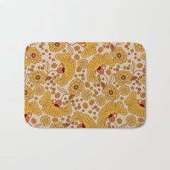 70s Floral Pattern Bath Mat