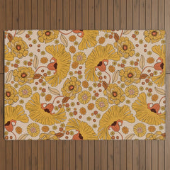 70s Floral Pattern Outdoor Rug