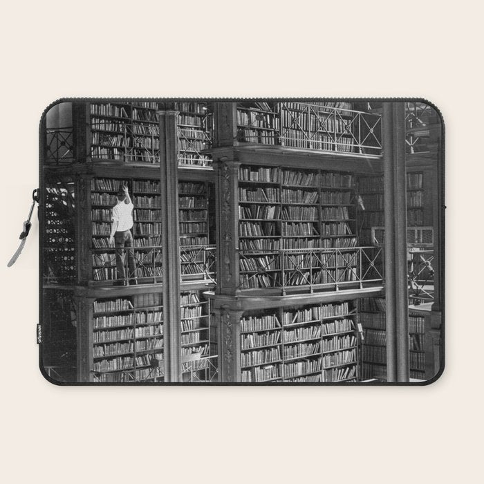 A book lovers dream - Cast-iron Book Alcoves Cincinnati Library black and white photography Laptop Sleeve